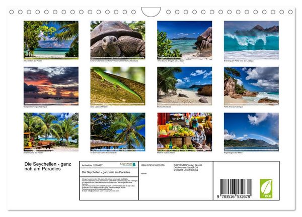 Produktbild: Die Seychellen - ganz nah am Paradies (Wandkalender 2026 DIN A4 quer), CALVENDO Monatskalender