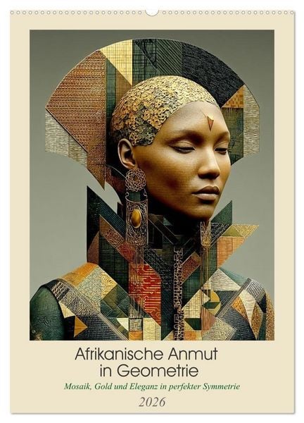 Produktbild: Afrikanische Anmut in Geometrie (Wandkalender 2026 DIN A2 hoch), CALVENDO Monatskalender