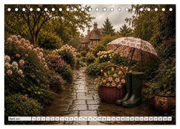 Produktbild: Landhauspoesie im Cottage-Stil (Tischkalender 2027 DIN A5 quer), CALVENDO Monatskalender