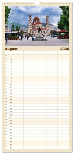 Produktbild: Familienplaner 2026 - Faszinierendes Albanien mit 5 Spalten (Wandkalender, 21 x 45 cm) CALVENDO