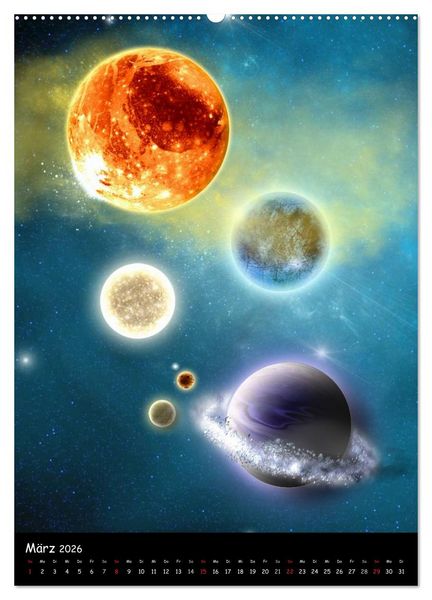 Produktbild: Die Welt der Planeten (hochwertiger Premium Wandkalender 2026 DIN A2 hoch), Kunstdruck in Hochglanz