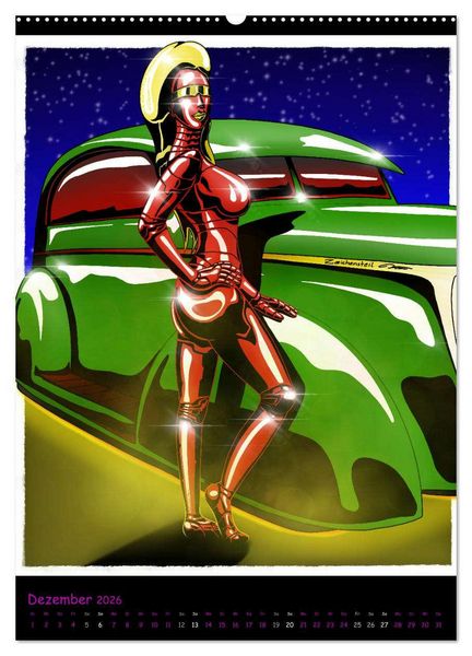 Produktbild: CYBER PINUPS (Wandkalender 2026 DIN A2 hoch), CALVENDO Monatskalender