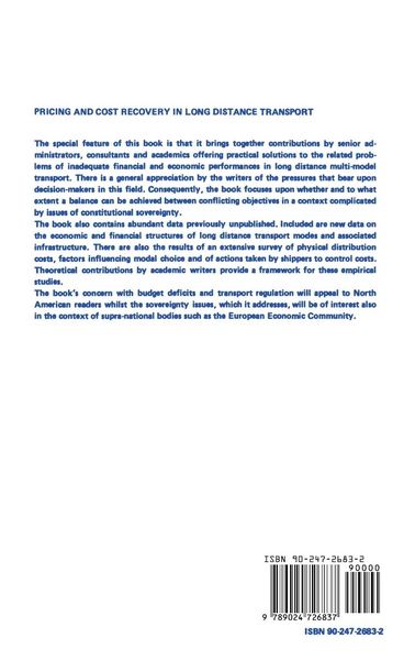 Produktbild: Pricing and Cost Recovery in Long Distance Transport