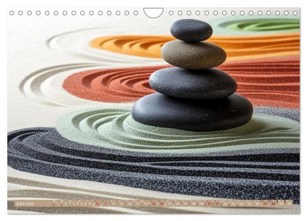 Produktbild: Farbenfrohe Wege zur Stille des Zen (Wandkalender 2026 DIN A4 quer), CALVENDO Monatskalender