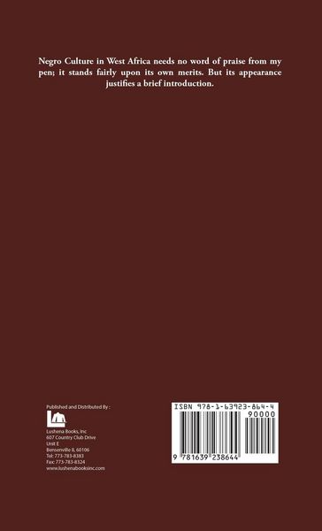 Produktbild: Negro Culture in West Africa A Social Study of the Negro Group of Vai-Speaking People