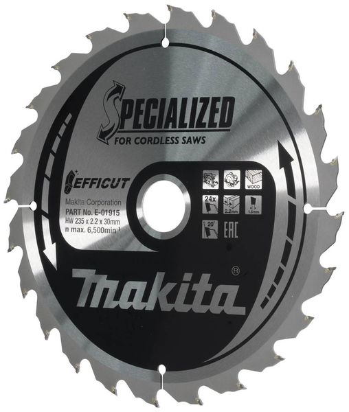 Produktbild: Makita E-01915 Kreiss&auml;geblatt 235 x 30 x 2.2mm Z&auml;hneanzahl: 24 1St.