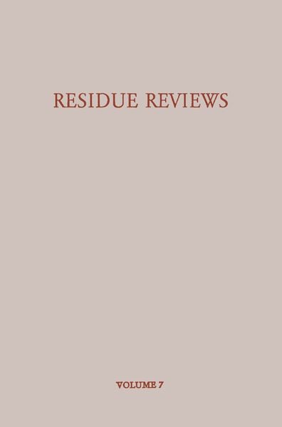 Produktbild: Residue Reviews/R&uuml;ckstands-Berichte