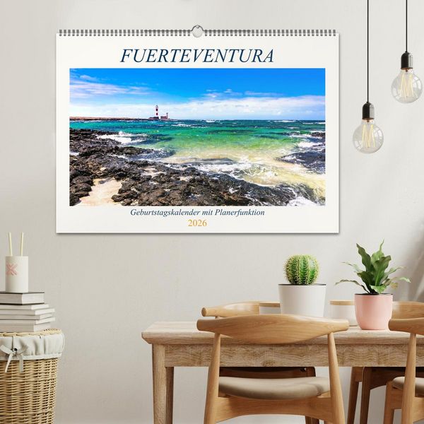 Produktbild: FUERTEVENTURA Geburtstagskalender mit Planerfunktion (Wandkalender 2026 DIN A2 quer), CALVENDO Monatskalender