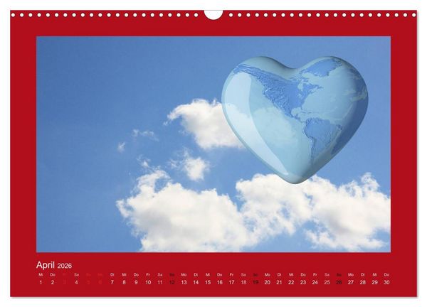Produktbild: Botschaften mit Herz! (Wandkalender 2026 DIN A3 quer), CALVENDO Monatskalender