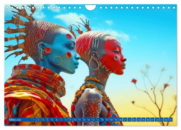 Produktbild: Surrealistische Bilder - Inspiriert von den Massai (Wandkalender 2026 DIN A4 quer), CALVENDO Monatskalender