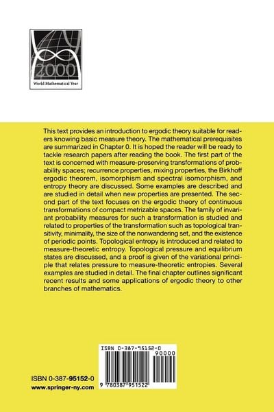 Produktbild: An Introduction to Ergodic Theory