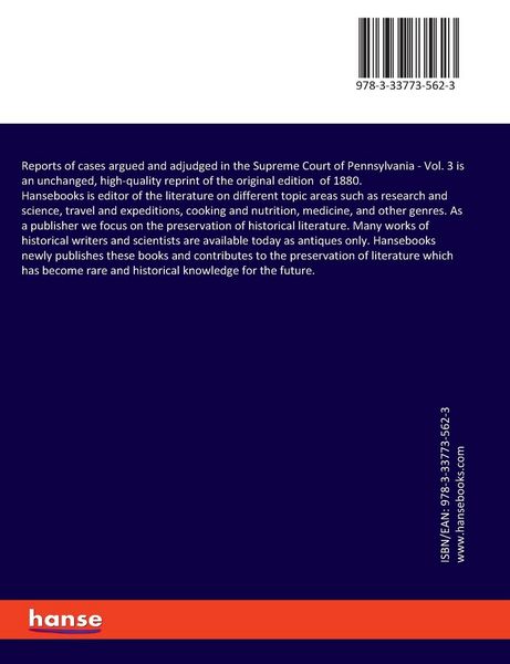 Produktbild: Reports of cases argued and adjudged in the Supreme Court of Pennsylvania