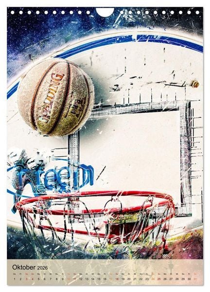 Produktbild: Basketball spektakul&auml;r (Wandkalender 2026 DIN A4 hoch), CALVENDO Monatskalender