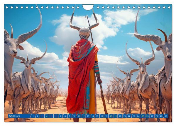 Produktbild: Surrealistische Bilder - Inspiriert von den Massai (Wandkalender 2026 DIN A4 quer), CALVENDO Monatskalender