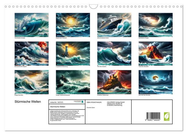 Produktbild: St&uuml;rmische Wellen (Wandkalender 2026 DIN A3 quer), CALVENDO Monatskalender