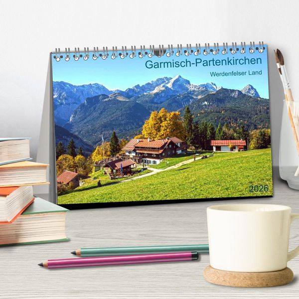 Produktbild: Garmisch-Partenkirchen Werdenfelser Land (Tischkalender 2026 DIN A5 quer), CALVENDO Monatskalender