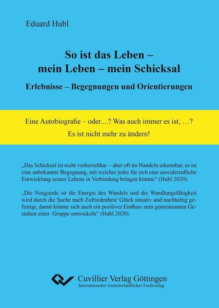 Produktbild: So ist das Leben - mein Leben - mein Schicksal