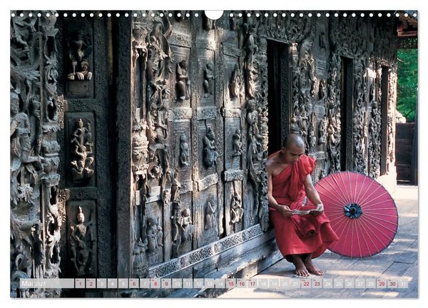Produktbild: IM REICH DES BUDDHA - DER ROTE SCHIRM (Wandkalender 2027 DIN A3 quer), CALVENDO Monatskalender