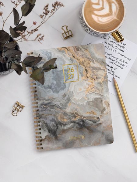 Produktbild: Sch&uuml;lerkalender Style 2026/2027 "Pastel Marble" | A5, Kunststoff