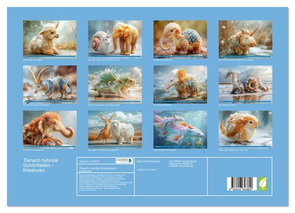 Produktbild: Tierisch hybride Sch&ouml;nheiten - Kreaturen (Wandkalender 2026 DIN A3 quer), CALVENDO Monatskalender