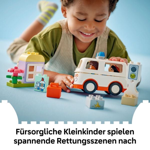 LEGO DUPLO Rettungswagen mit Fahrer, Lernspielzeug für Kleinkinder 10447