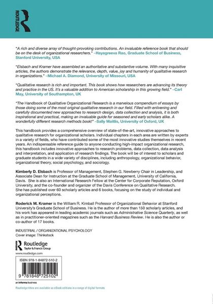 Produktbild: Handbook of Qualitative Organizational Research