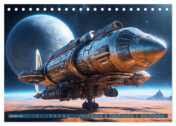 Produktbild: Alien Starships (Tischkalender 2026 DIN A5 quer), CALVENDO Monatskalender