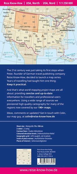 Produktbild: Reise Know-How Landkarte USA, Nord / USA, North (1:1.250.000) : Idaho, Montana, Wyoming, North Dakota, South Dakota, Nebraska