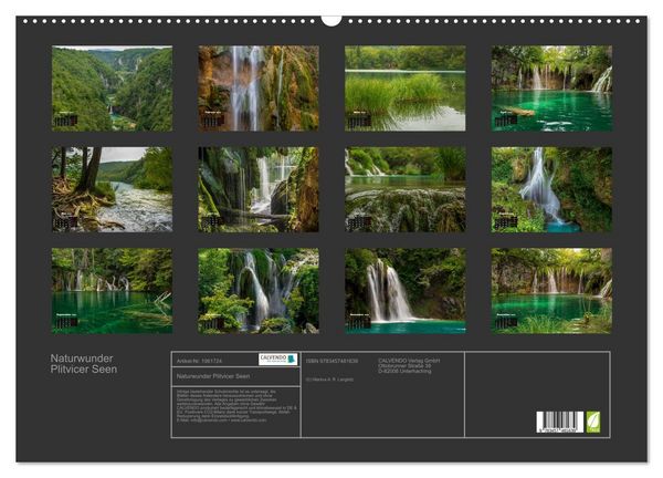 Produktbild: Naturwunder Plitvicer Seen (Wandkalender 2026 DIN A2 quer), CALVENDO Monatskalender