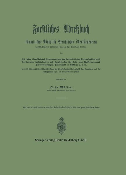 Produktbild: Forstliches Adre&szlig;buch s&auml;mmtlicher K&ouml;niglich Preu&szlig;ischen Oberf&ouml;rstereien