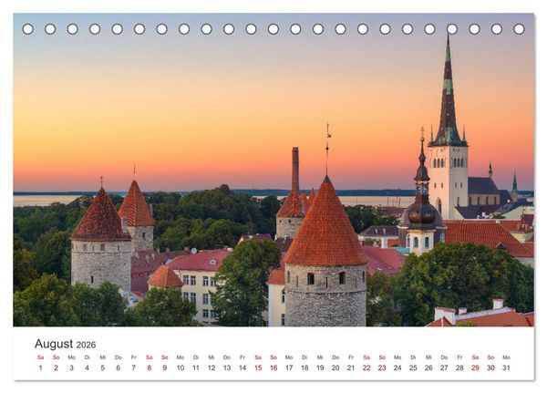 Produktbild: Tallinn - Eine Reise in die Hauptstadt Estlands. (Tischkalender 2026 DIN A5 quer), CALVENDO Monatskalender