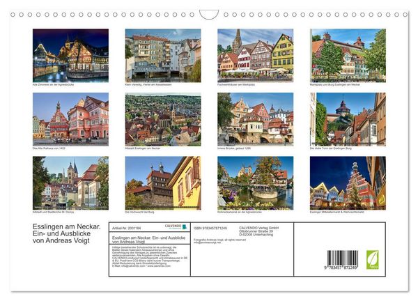 Produktbild: Esslingen am Neckar. Ein- und Ausblicke von Andreas Voigt (Wandkalender 2026 DIN A3 quer), CALVENDO Monatskalender