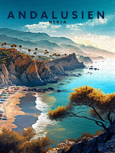 Produktbild: CALVENDO Puzzle Nerja | 1000 Teile Lege-Gr&ouml;&szlig;e 64x48cm Foto-Puzzle f&uuml;r gl&uuml;ckliche Stunden