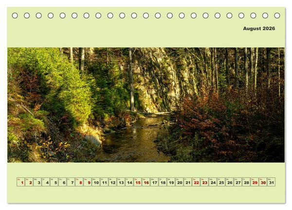 Produktbild: Die schwarze Pockau im Herbstgewand (Tischkalender 2026 DIN A5 quer), CALVENDO Monatskalender