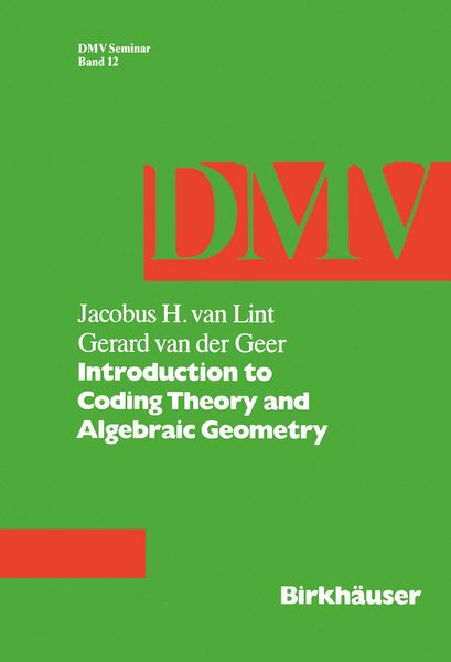 Produktbild: Introduction to Coding Theory and Algebraic Geometry