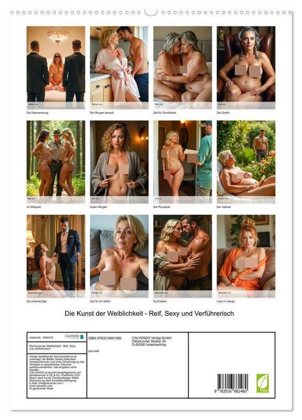 Produktbild: Die Kunst der Weiblichkeit - Reif, Sexy und Verf&uuml;hrerisch (hochwertiger Premium Wandkalender 2026 DIN A2 hoch), Kunstdruck in Hochglanz