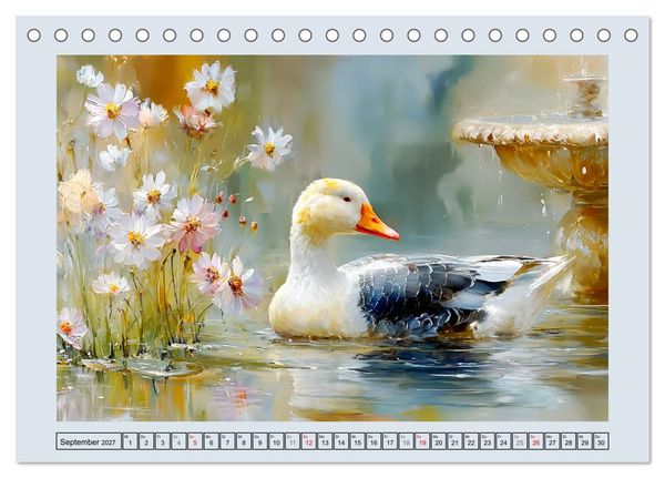 Produktbild: G&auml;nse. Geselliges Schnattern in der Natur (Tischkalender 2027 DIN A5 quer), CALVENDO Monatskalender