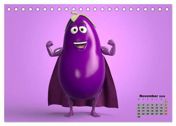 Produktbild: Vegane Power - Kalender f&uuml;r Veganer, Vegetarier und alle Pflanzenfans (Tischkalender 2026 DIN A5 quer), CALVENDO Monatskalender