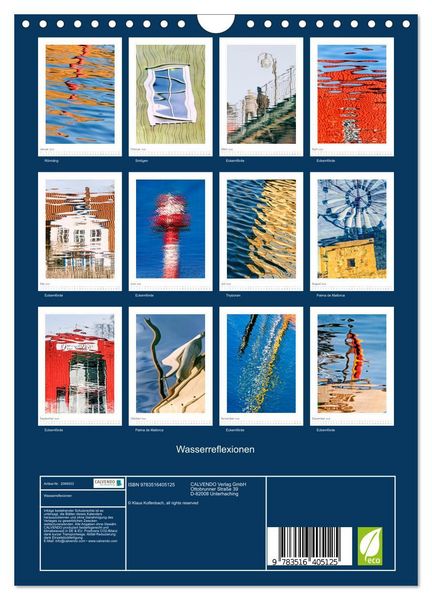 Produktbild: Wasserreflexionen (Wandkalender 2026 DIN A4 hoch), CALVENDO Monatskalender