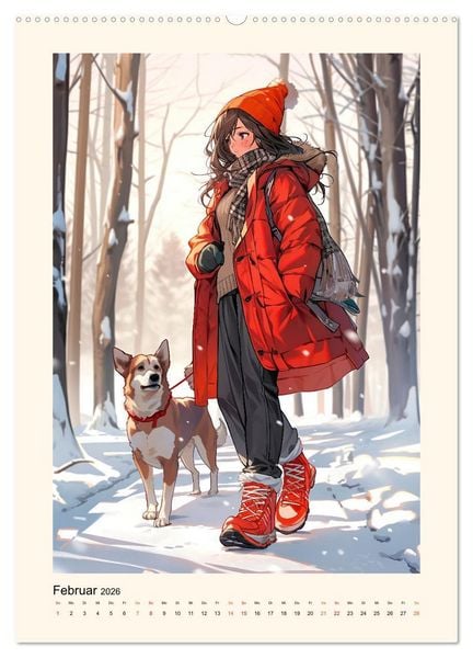 Produktbild: Manga Girls - ein gl&uuml;ckliches Jahr (hochwertiger Premium Wandkalender 2026 DIN A2 hoch), Kunstdruck in Hochglanz