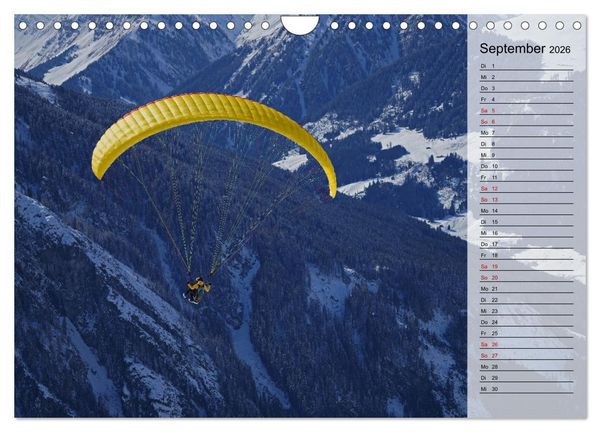 Produktbild: Gleitschirmfliegen in den Tuxer Alpen (Wandkalender 2026 DIN A4 quer), CALVENDO Monatskalender