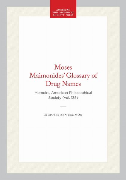 Produktbild: Moses Maimonides' Glossary of Drug Names