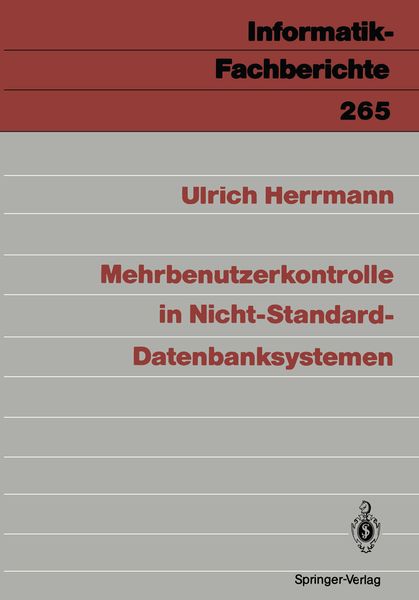 Produktbild: Mehrbenutzerkontrolle in Nicht-Standard-Datenbanksystemen
