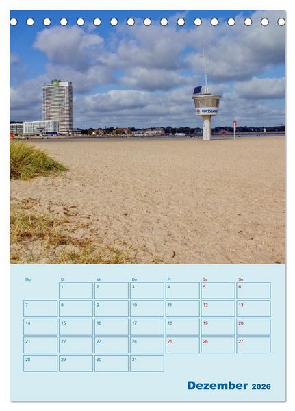 Produktbild: Priwall bei Travem&uuml;nde &ndash; Terminplaner (Tischkalender 2026 DIN A5 hoch), CALVENDO Monatskalender