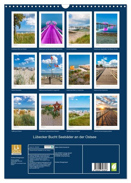 Produktbild: L&uuml;becker Bucht Seeb&auml;der an der Ostsee (Wandkalender 2026 DIN A3 hoch), CALVENDO Monatskalender