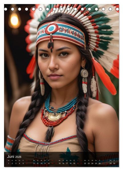 Produktbild: Native American Girls (Tischkalender 2026 DIN A5 hoch), CALVENDO Monatskalender