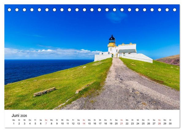 Produktbild: Schottlands Leuchtt&uuml;rme (Tischkalender 2026 DIN A5 quer), CALVENDO Monatskalender
