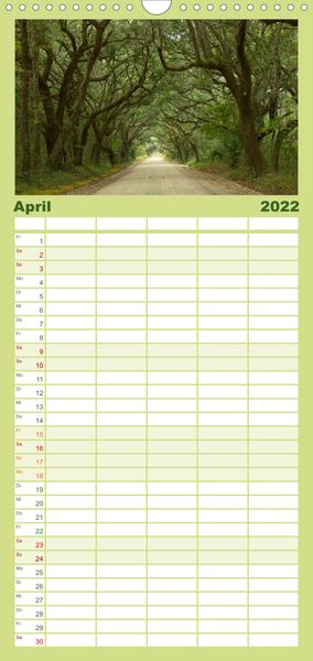 Produktbild: Familienplaner S&uuml;dosten der USA (Wandkalender 2022 , 21 cm x 45 cm, hoch)