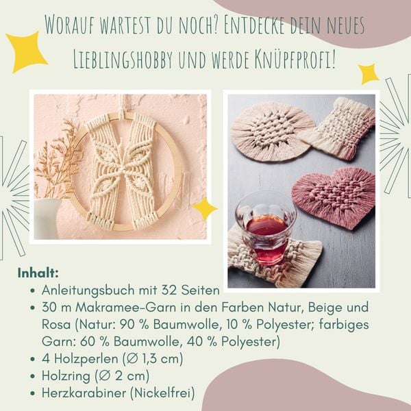 Produktbild: Kreativ-Set Einfach Makramee. Mit Anleitungsbuch und Material