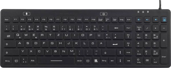 Produktbild: Renkforce iM-IKB106-BK Tastatur Schwarz Spritzwassergesch&uuml;tzt, Staubgesch&uuml;tzt